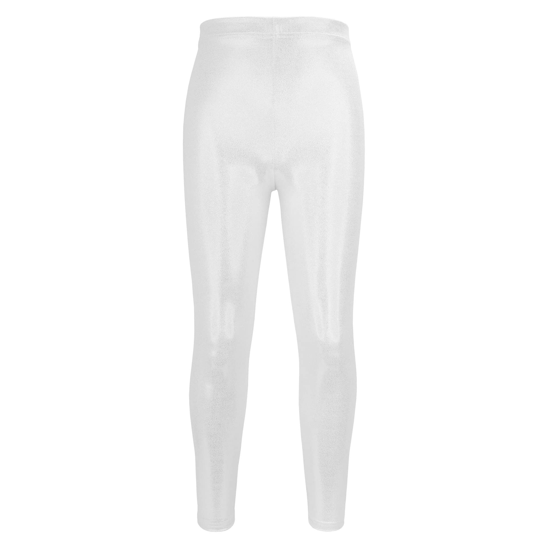 Girls Shiny Metallic Dance Leggings - Skinny Gymnastic Pants for Kids Performance Costume, Perfect for Dance Recitals & Stage Shows