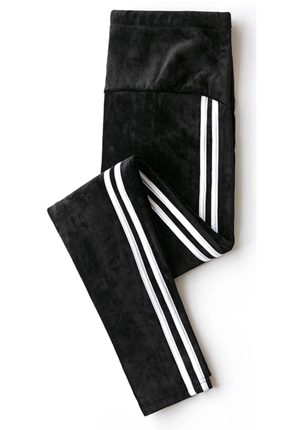 Cozy Winter Maternity Fleece-Lined Velvet Sweatpants for Pregnant Women - Soft Warm Over Bump Pants for Cold Weather & Indoor Comfort