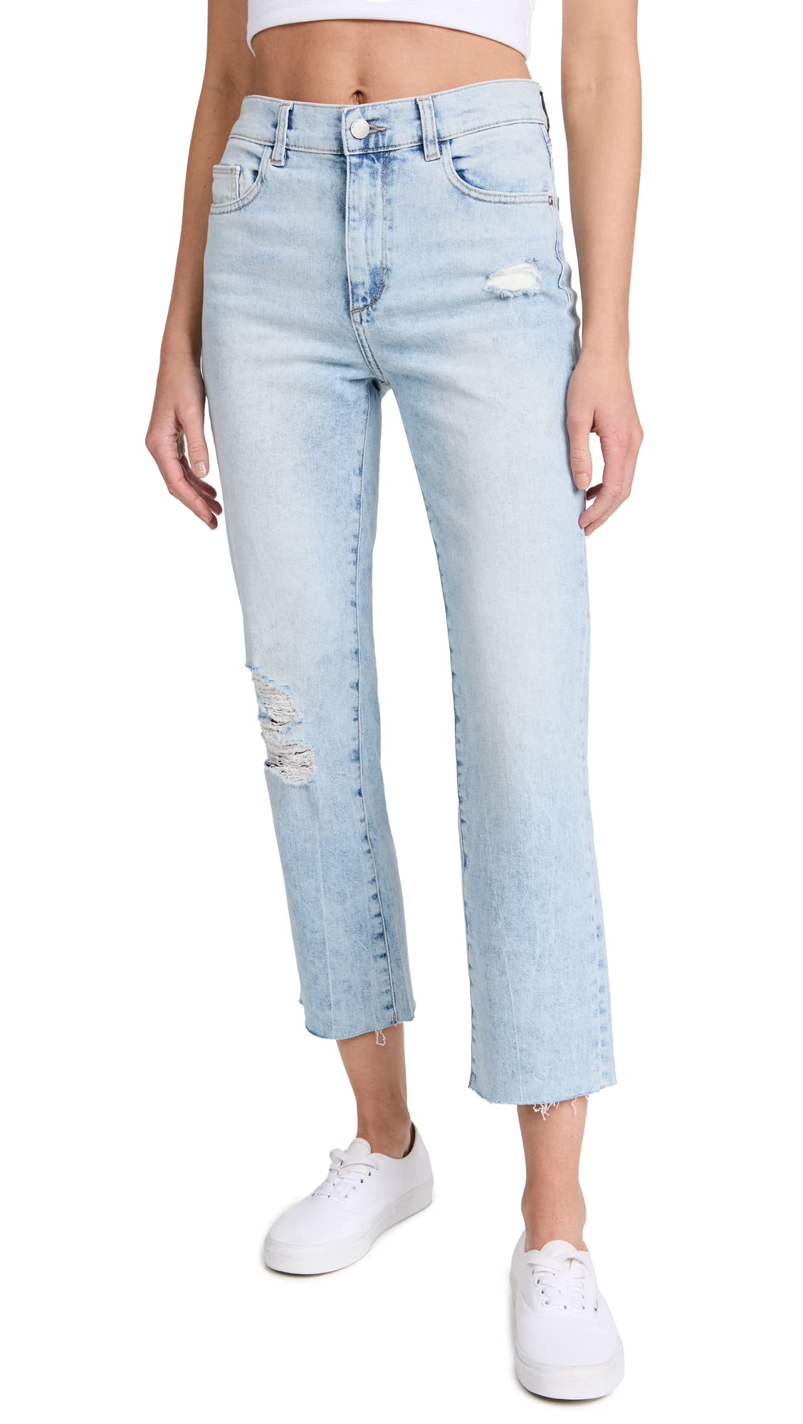 DL1961 Women's Patti Straight High Rise Vintage Ankle Jeans - Comfortable Slim Fit Denim Pants for Casual Wear & Everyday Outfits