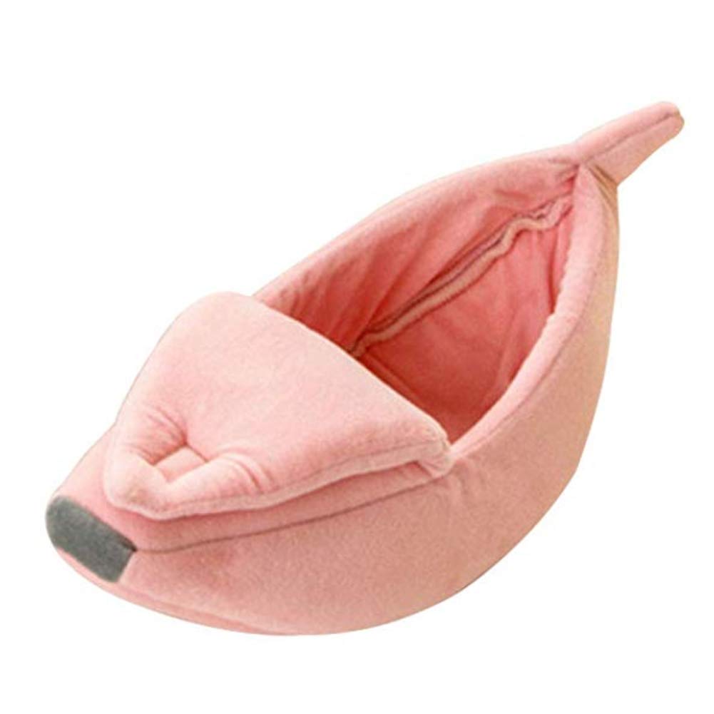 Soft Cute Cat Bed House - Cozy Pet Cuddle Bed for Cats, Kittens, Rabbits & Small Dogs | Banana Design in Pink (XL Size) - Perfect for Indoor Napping, Lounging & Pet Comfort