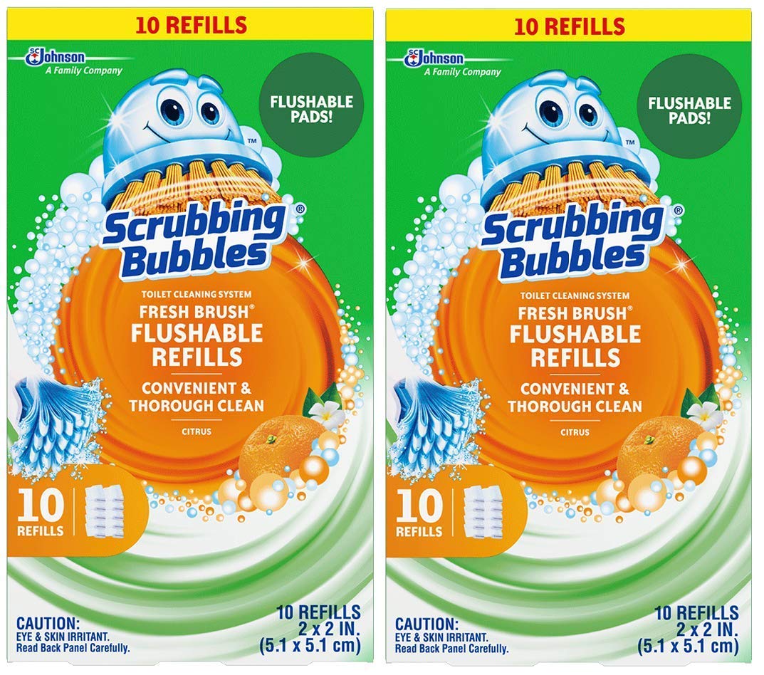 Scrubbing Bubbles Fresh Brush Refill 10-Count, 2 Pack - Toilet Bowl Cleaner Brush Heads Replacement for Deep Cleaning - Perfect for Bathroom, Kitchen & Household Cleaning