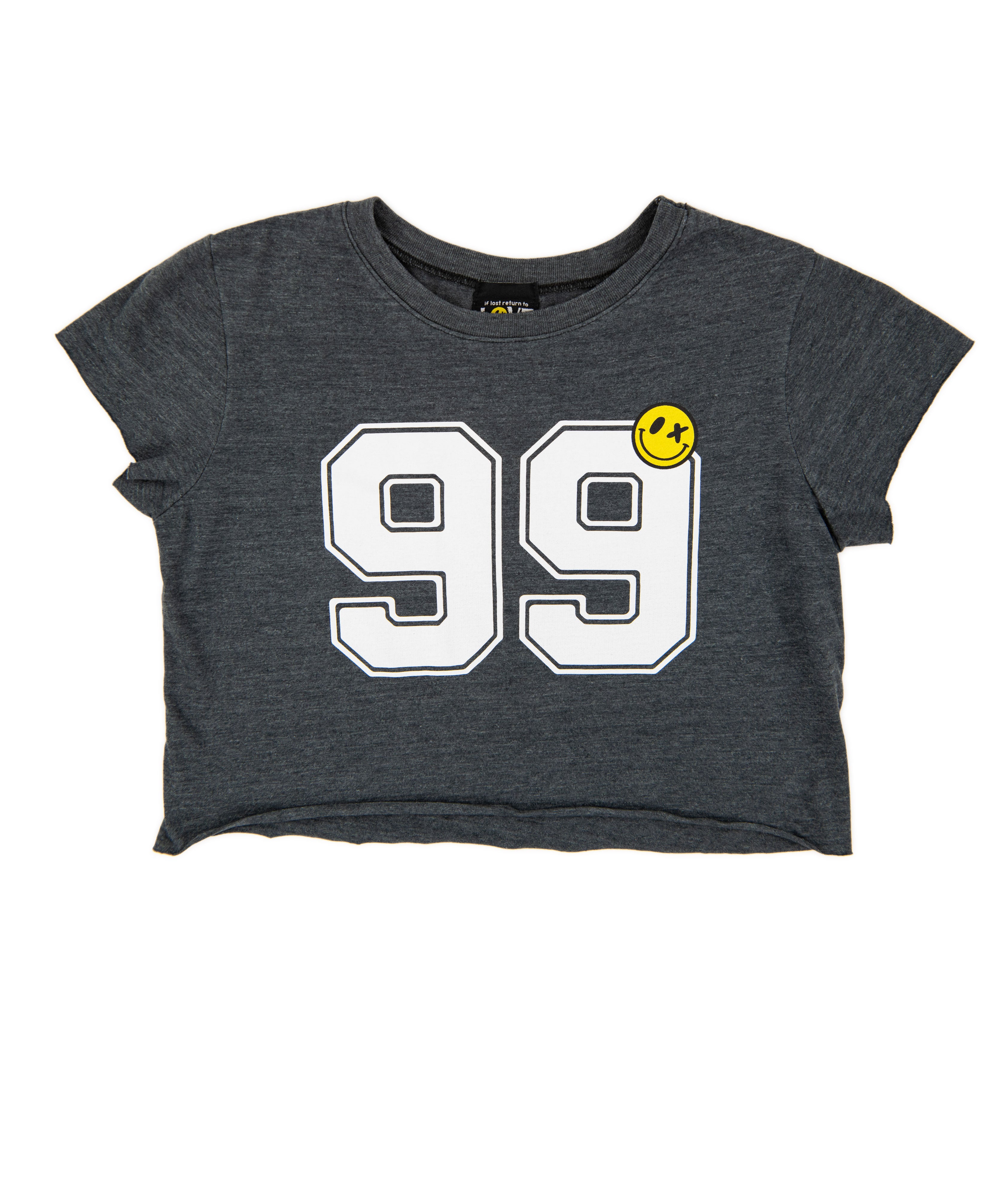 Love Junkie Girls 99 Graphic Tee - Charcoal Grey Cotton T-Shirt for Women | Casual Streetwear, Music Festival Outfit, Everyday Comfort Wear