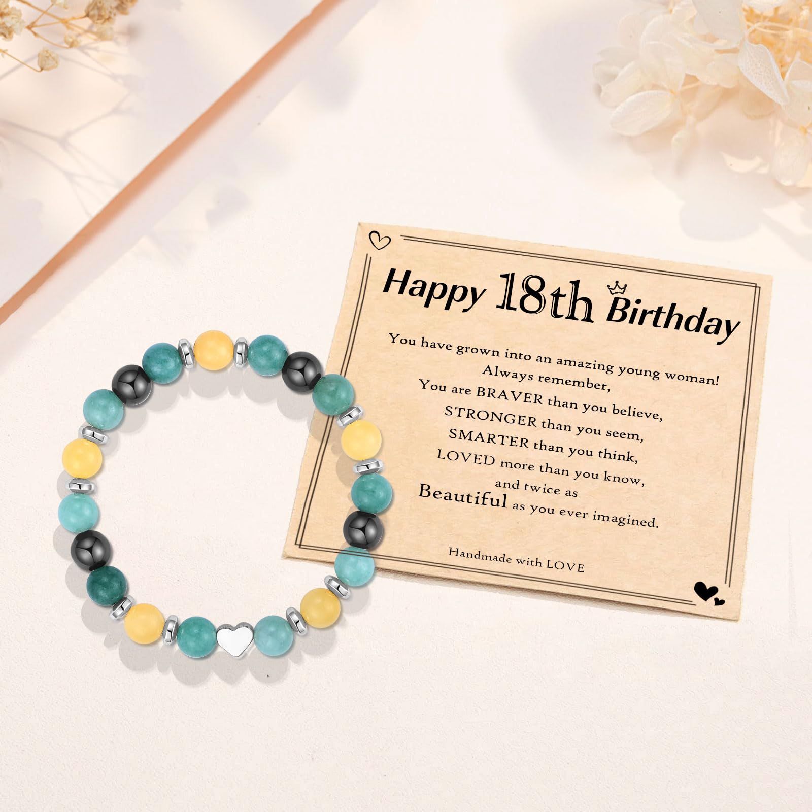 Natural Stone Birthday Bracelet for Women & Girls - Elegant Gift for Ages 13-80 - Perfect for Birthdays, Anniversaries & Special Occasions