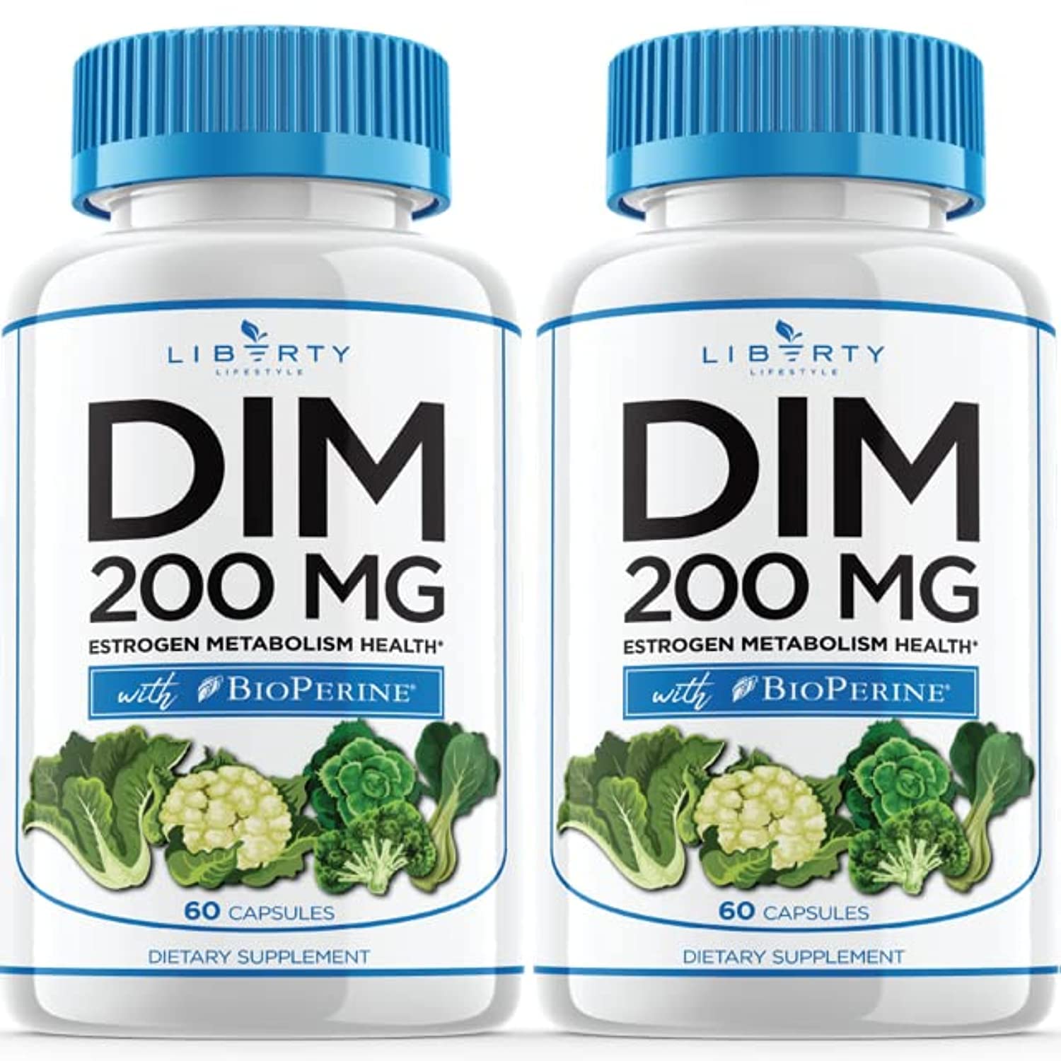 DIM Supplement 200mg with BioPerine - Diindolylmethane Capsules for Estrogen Balance, Menopause Support & Acne Relief - Vegan, Non-GMO - 120 Count - Perfect for Hormone Regulation & Skin Health