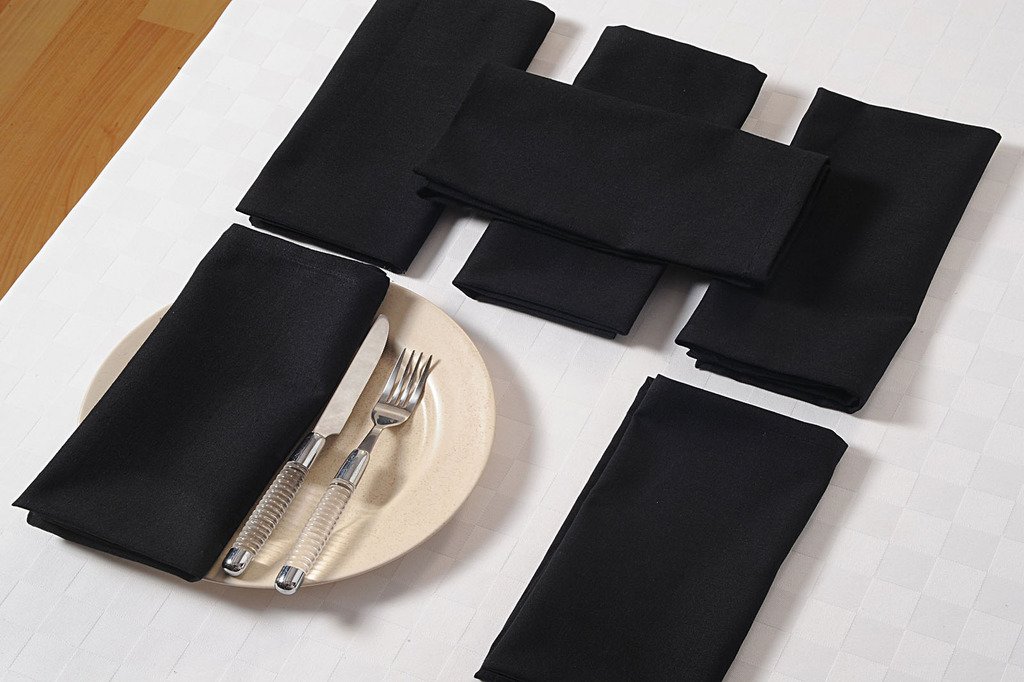 Premium YUGA 100% Cotton Plain Dinner Napkins Set - 6 Pack (19x19 Inches) - Soft & Absorbent Table Linen for Everyday Meals, Dinner Parties & Special Occasions