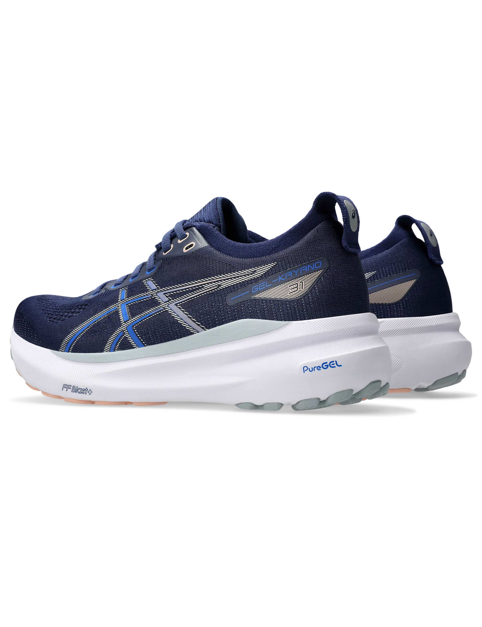 ASICS Gel Kayano 31 Running Shoes for Men - Indigo Blue/Pure Silver - Stability & Cushioning for Long Distance Running, Jogging, and Workouts