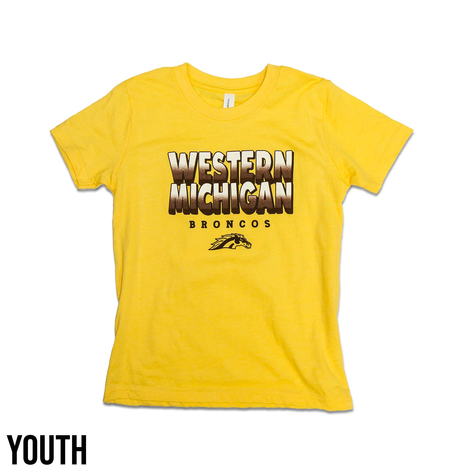 Western Michigan Bubble Fade Youth T-Shirt - Comfortable Graphic Tee for Kids & Teens - Perfect for School, Sports & Casual Wear