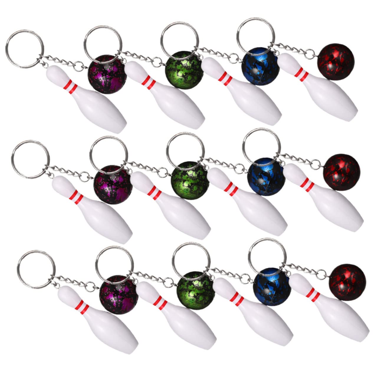 WHAMVOX 60 Pcs Bowling Keychain Set - Mini PVC Sports Keychains for Bowling Enthusiasts - Perfect for Bowling Match Souvenirs, Team Gifts, and Sports Lovers - Great for Keyrings, Backpacks, and Sports Equipment Accessories