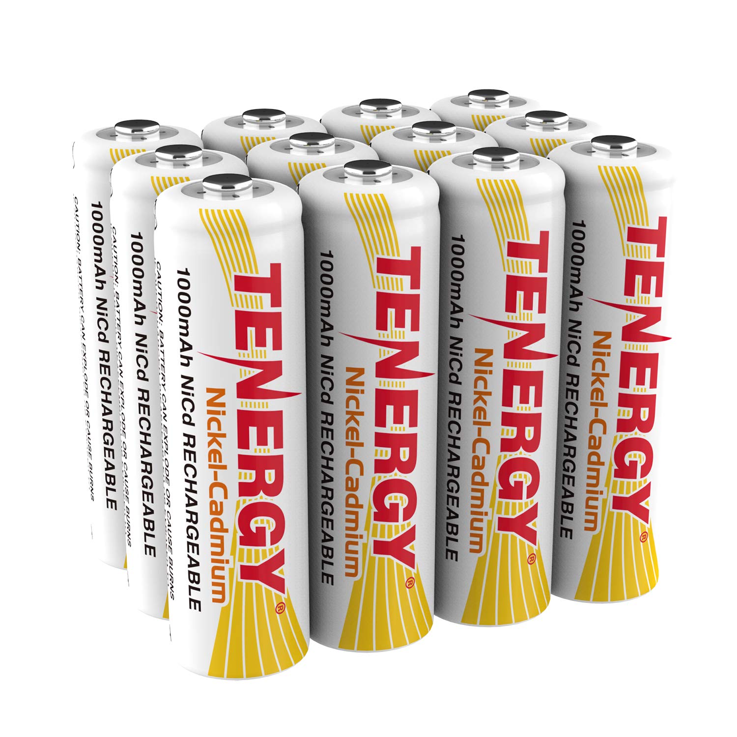 Tenergy AA Rechargeable NiCd Batteries 1000mAh 1.2V - 12 Pack for Solar Lights, Garden Lights, Outdoor Decor & Emergency Flashlights - Long Lasting Power Supply for Home & Camping Use