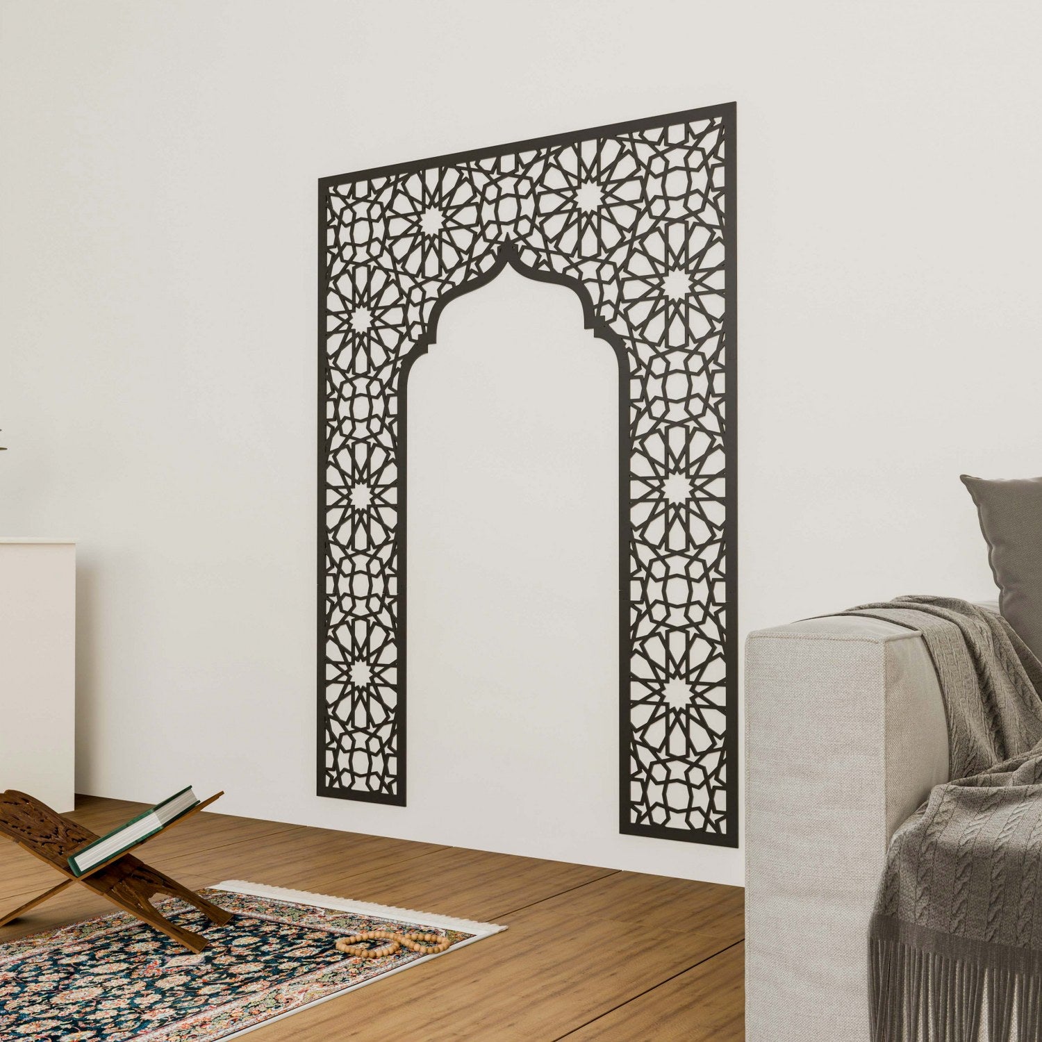 Handcrafted Mihrab Wooden Wall Art - Islamic Prayer Room Decor & Muslim Home Decoration | Perfect for Mosque, Living Room & Bedroom Spiritual Space