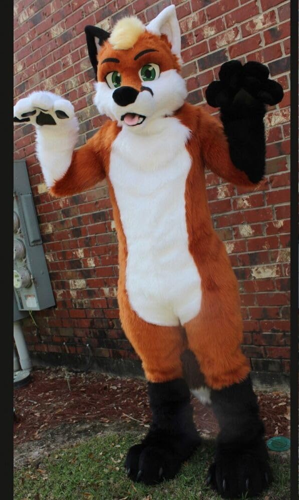 Brown Furry Husky Dog Wolf Fox Fursuit Mascot Costume for Halloween Cosplay Party - Perfect for Costume Parties, Anime Conventions, and Themed Events