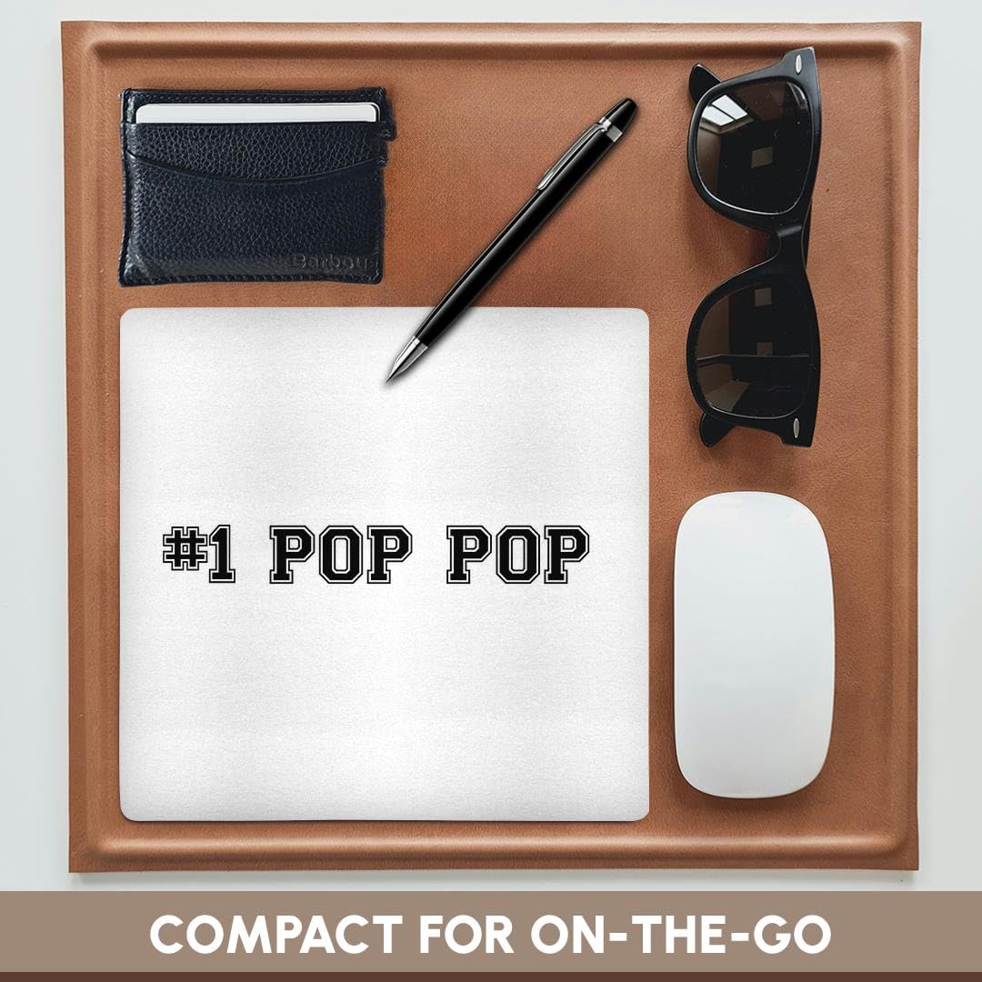 3dRose Number One Grandfather Mouse Pad - 8 x 8 Inches Non-Slip Desk Mat for Computer & Office Use - Perfect Gift for Dad & Grandparents
