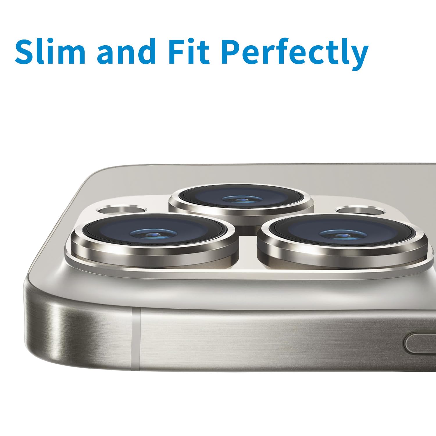 Premium Tempered Glass Camera Lens Protector for iPhone 15 Pro & Pro Max - Anti-Scratch, Full Coverage, Case-Friendly (Natural Titanium) | Perfect for Travel, Outdoor Adventures & Daily Protection