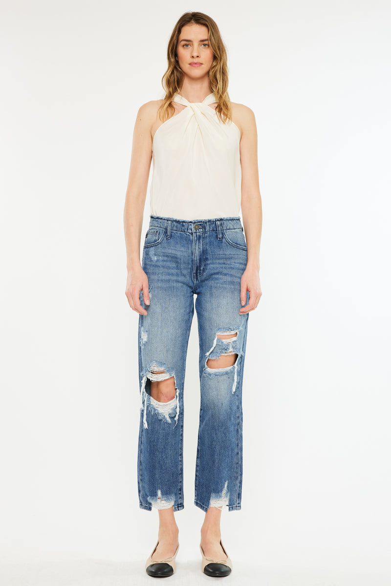 Ariela Women's High Rise Straight Leg Jeans - Stretch Denim Pants for Casual Wear & Everyday Comfort | Perfect for Office, Dating & Weekend Outfits