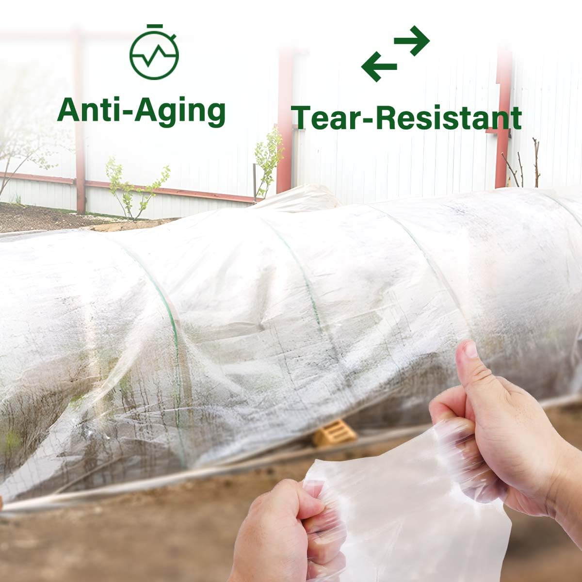 6 Mil Clear Greenhouse Plastic Sheeting 20x40 FT - Heavy Duty UV Resistant Polyethylene Film for Gardening & Farming - High Light Transmission & Weatherproof - Perfect for Greenhouse Covers, Plant Protection & Outdoor Growing