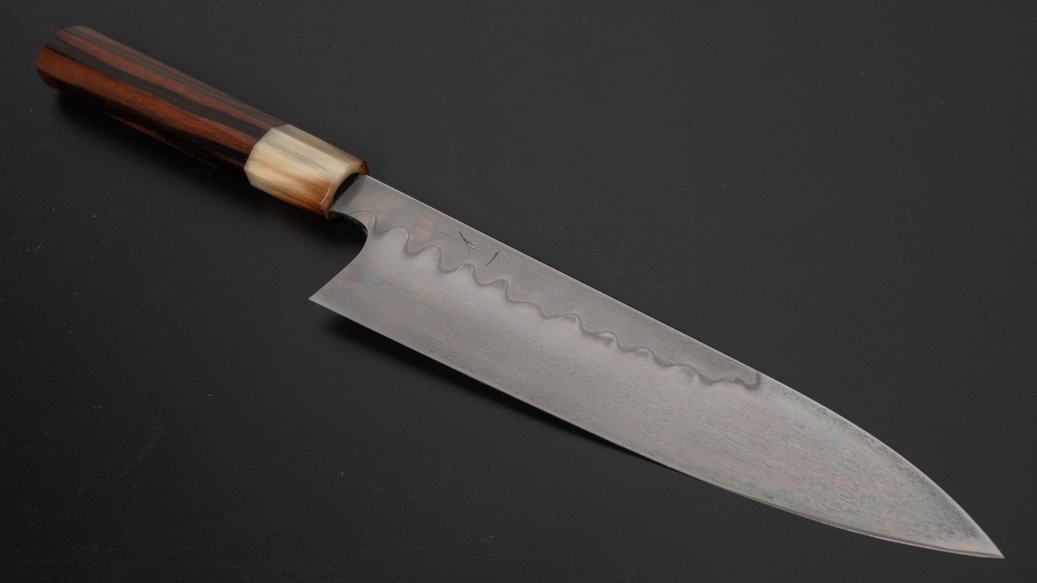 Hitohira Togashi Yohei White #1 Mizu Honyaki Gyuto 240mm Japanese Chef Knife with Taihei Makassar Ebony Handle & Saya - Perfect for Sushi, Meat Cutting & Professional Kitchen Use