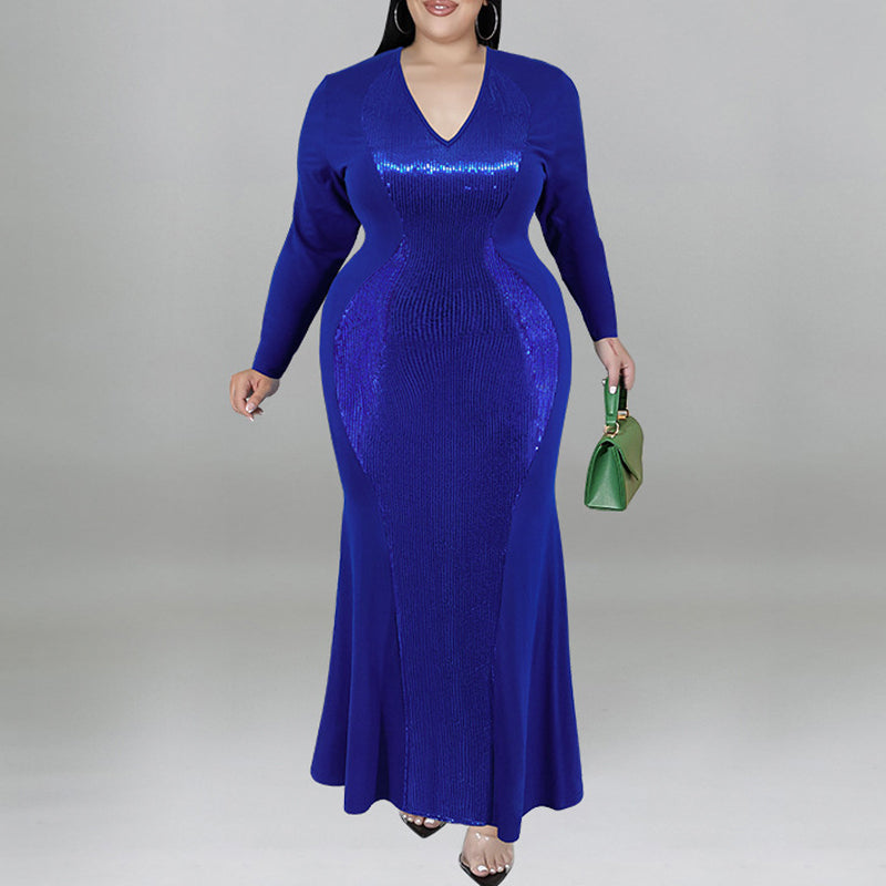 Elegant Long Sleeve Beaded Evening Dress for Women - Perfect for Parties, Weddings & Special Occasions