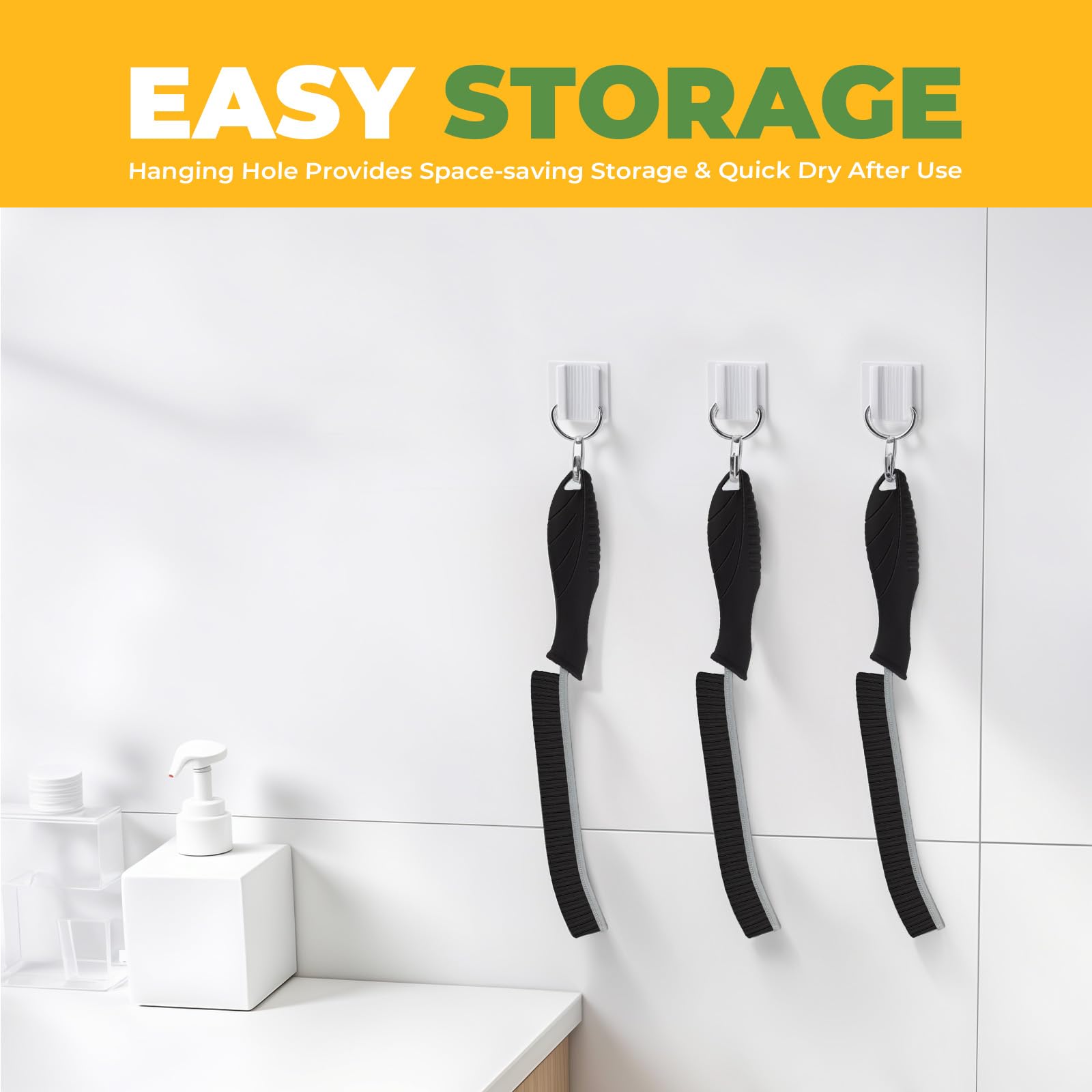 5-Piece Hard Bristle Cleaning Brush Set - Tile Grout Brush, Crevice Scrubber for Bathroom, Kitchen, Toilet & Window Tracks - Heavy Duty Gap Cleaning Tools (Black) - Perfect for Deep Cleaning Tiles, Grout Lines, Narrow Gaps and Hard-to-Reach Areas