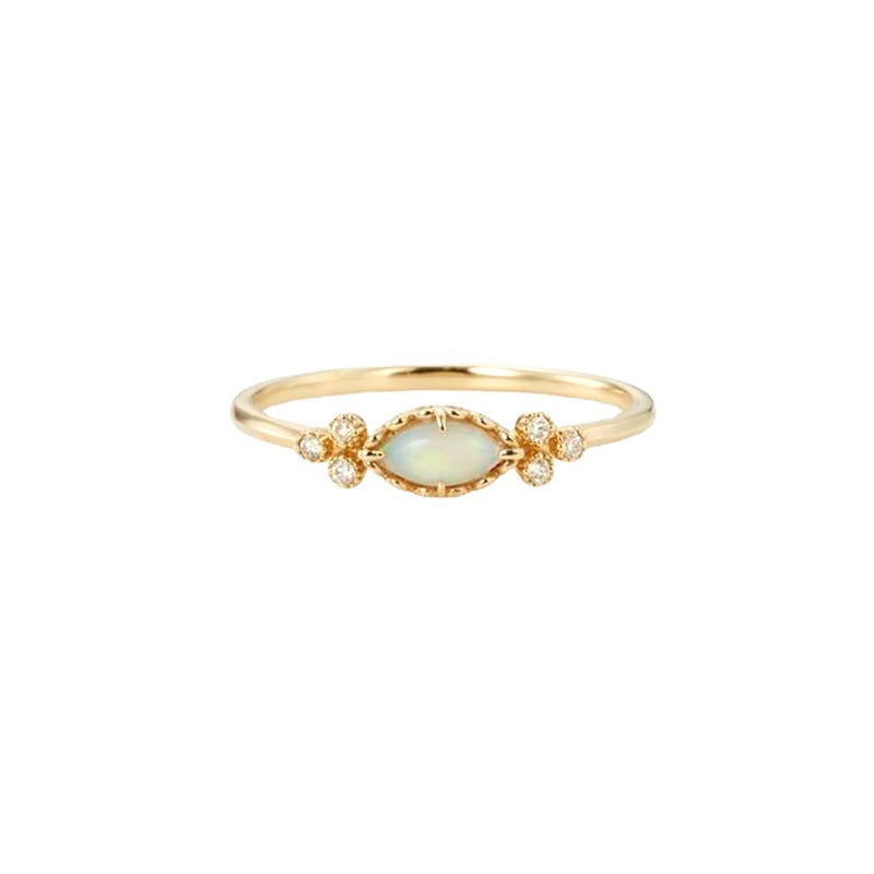 Opal Gemstone Necklace and Ring Set - Sterling Silver Jewelry for Women | Elegant Gift for Birthday, Anniversary & Special Occasions | HJZB 288
