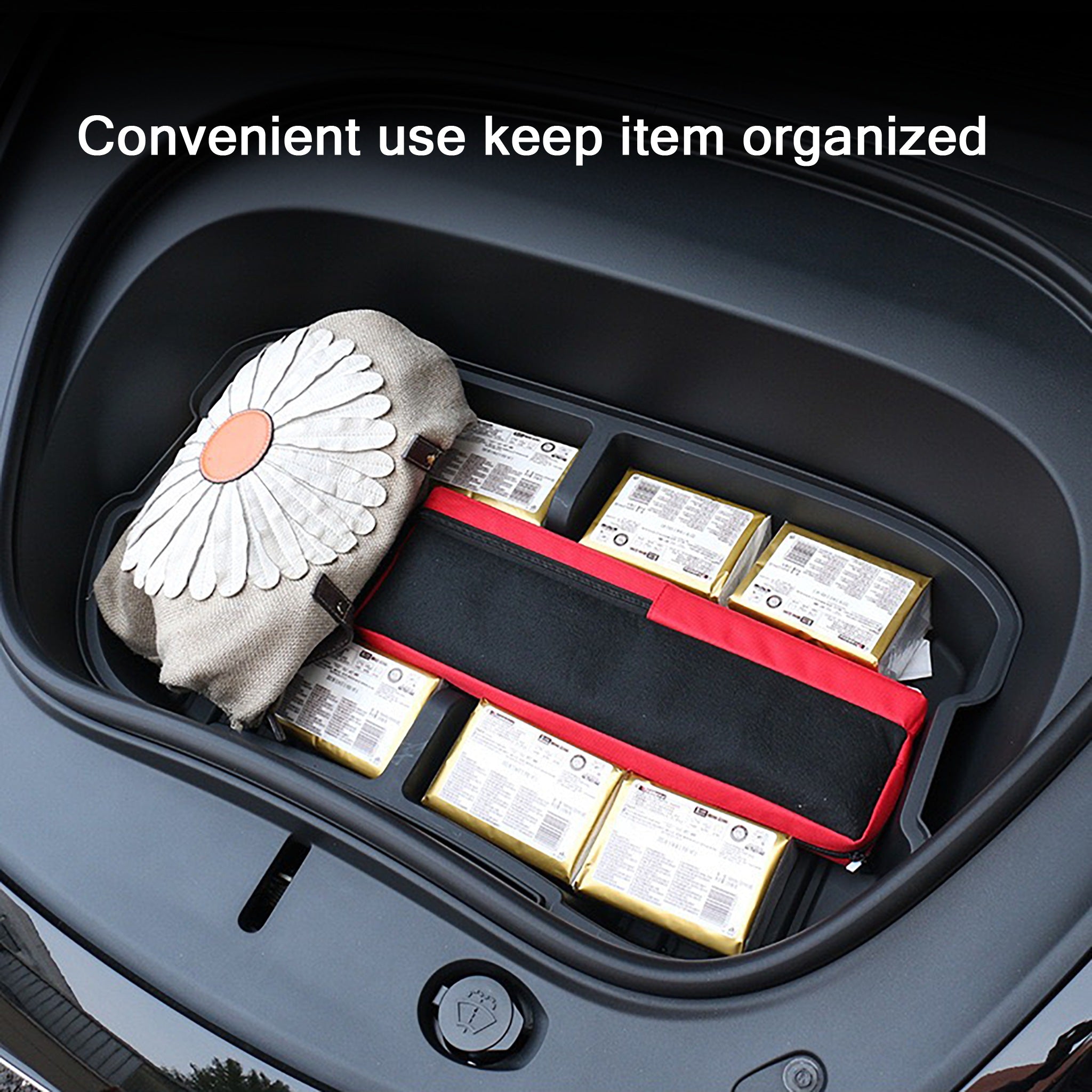 Premium Tesla Model 3 Highland 2024+ Front Trunk Organizer - Waterproof Storage Box with Non-Slip Base | Perfect for Groceries, Tools & Car Accessories | Fits 2024+ Model 3 Highland