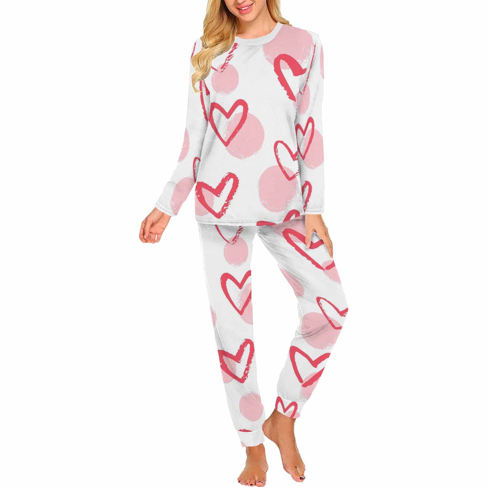 InterestPrint Colorful Circles Women's Pajama Set - 2 Piece Long Sleeve Lounge Outfit & Sweatsuit for Sleepwear, Loungewear, and Relaxing at Home
