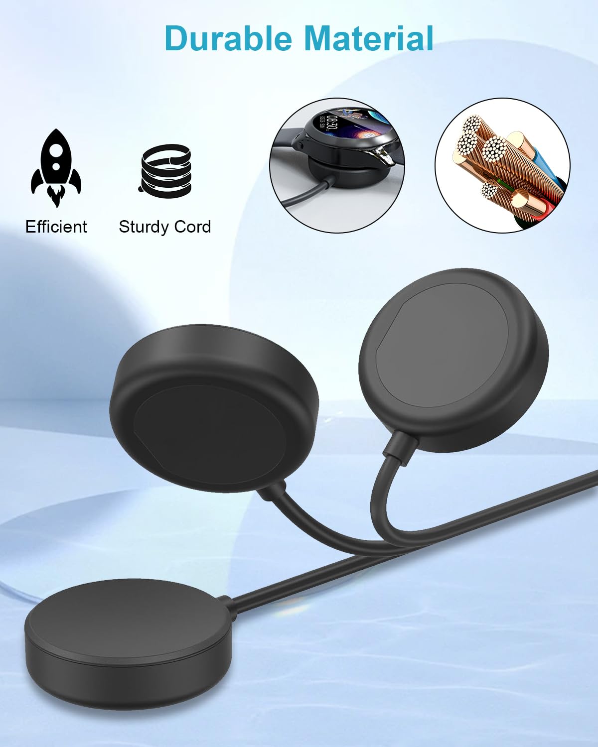 Samsung Galaxy Watch Charger Dock - 2-Pack Wireless Magnetic Charging Stand for Galaxy Watch 7/Ultra/6/5/4/3 | Fast Charging Station for Home, Office & Travel | Compatible with All Samsung Smartwatches