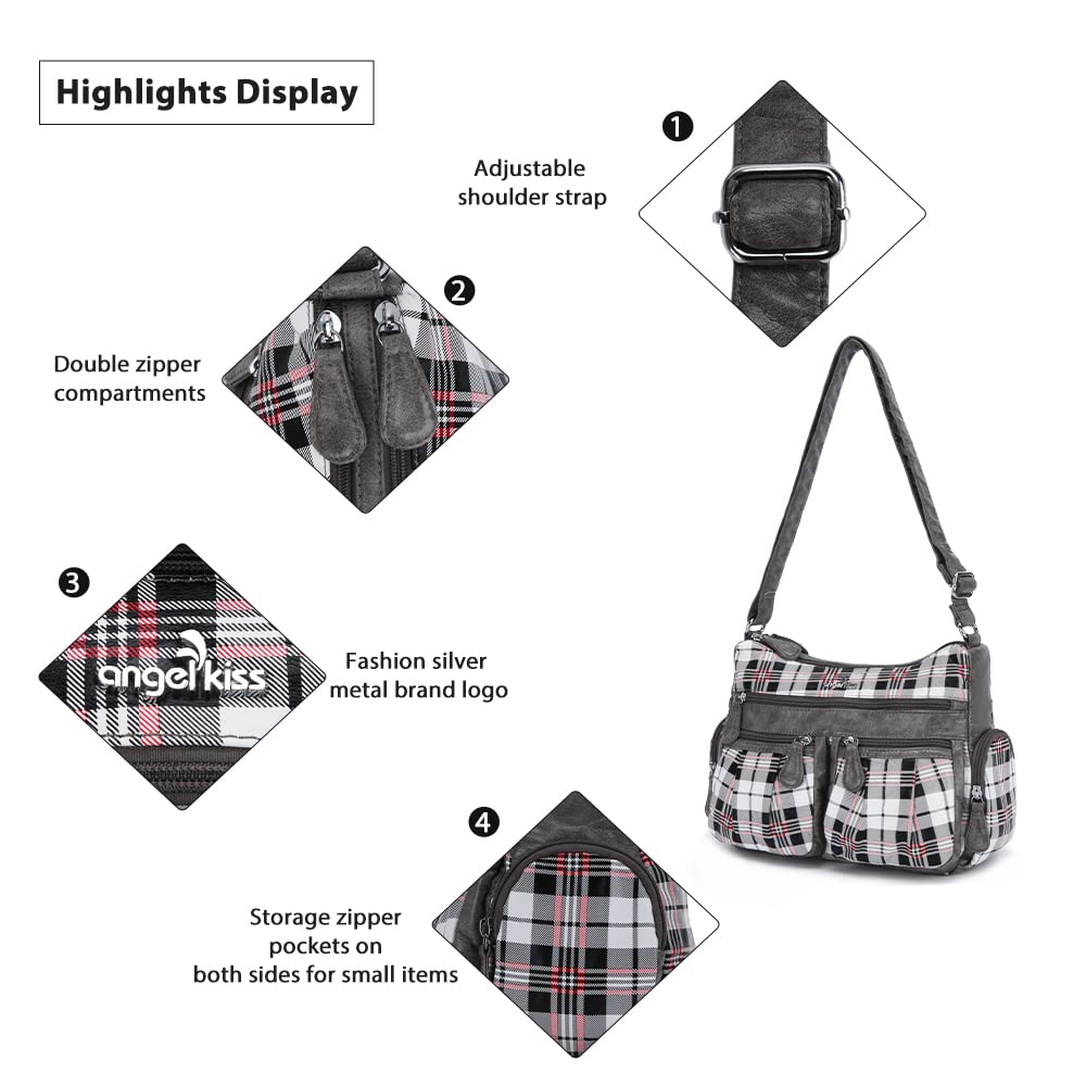 Angelkiss Women's Faux Leather Crossbody Bag - Stylish Shoulder Purse for Daily Use