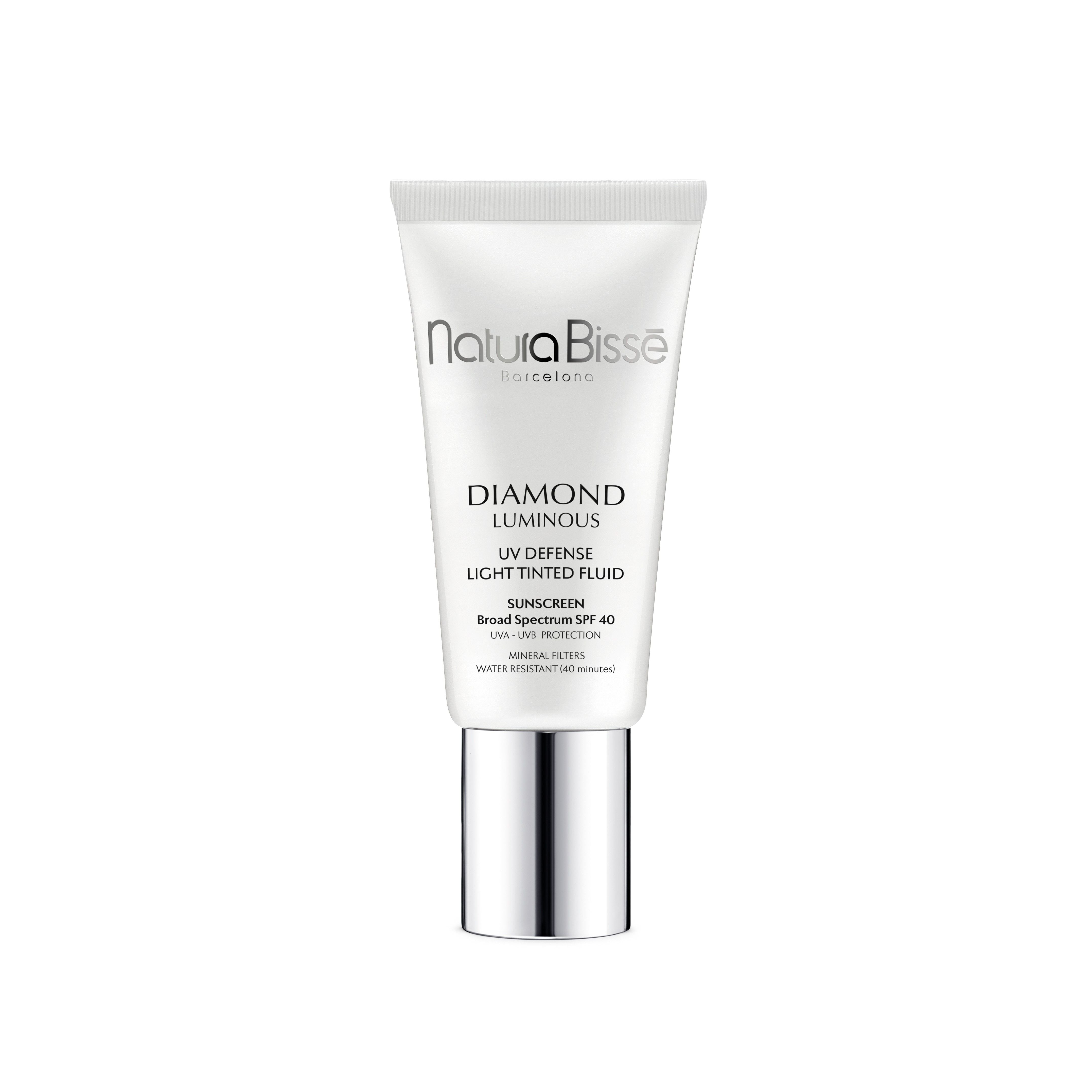 Diamond Luminous UV Defense Light Tinted Fluid SPF 40 - Oil-Free Sunscreen with Broad Spectrum Protection for Face, Perfect for Daily Wear & Outdoor Activities