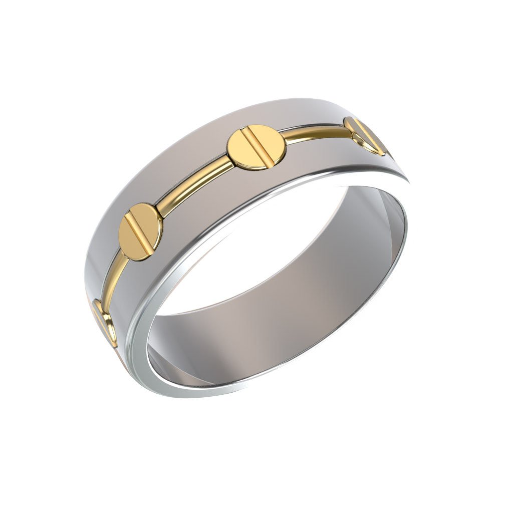 14k Dual Tone White & Yellow Gold Wedding Bands for Men - Classic Comfort Fit Rings for Engagement, Anniversary & Special Occasions | JewelsForum