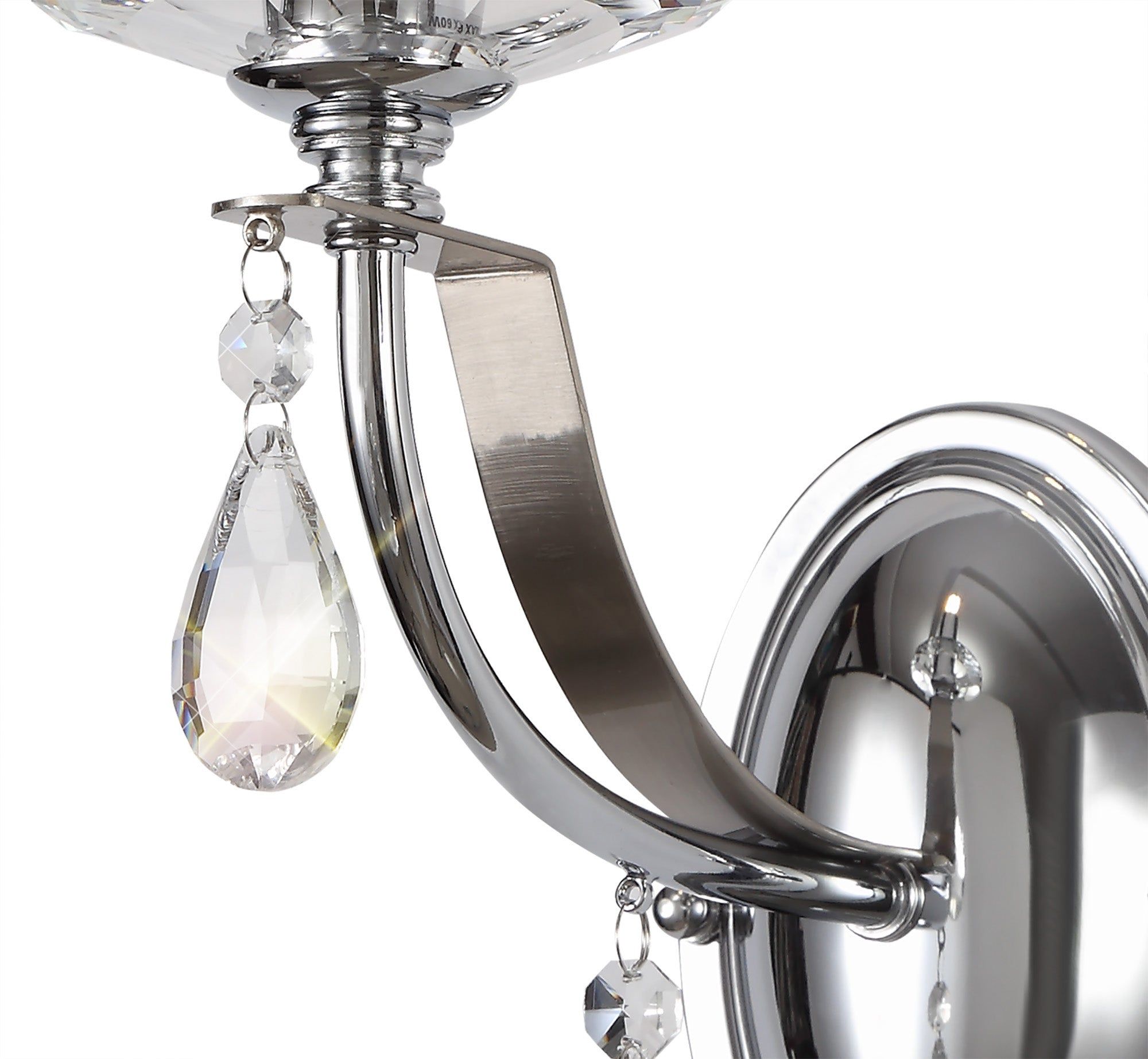 Elegant Corsica Wall Lamp with 1/2 Light E14 Socket - Polished Chrome, Satin Nickel & Clear Crystal Options | Perfect for Bedroom, Living Room or Hallway Lighting