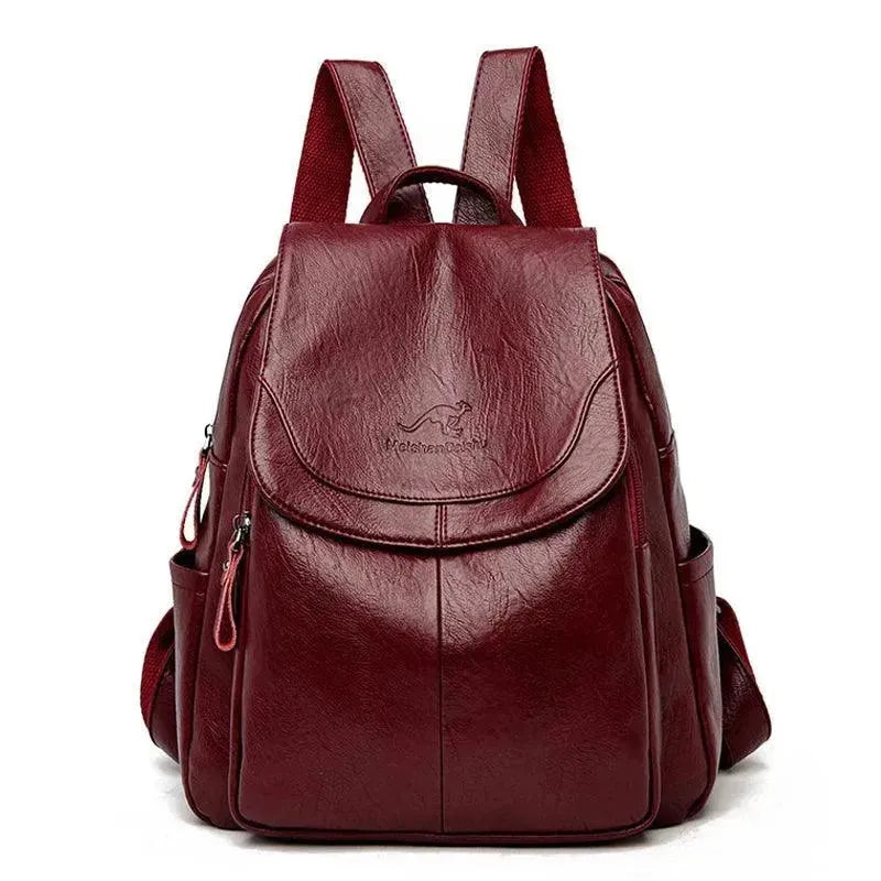 Vintage Soft Leather Women's Backpack - Stylish & Durable Travel Bag for Work, College & Everyday Use