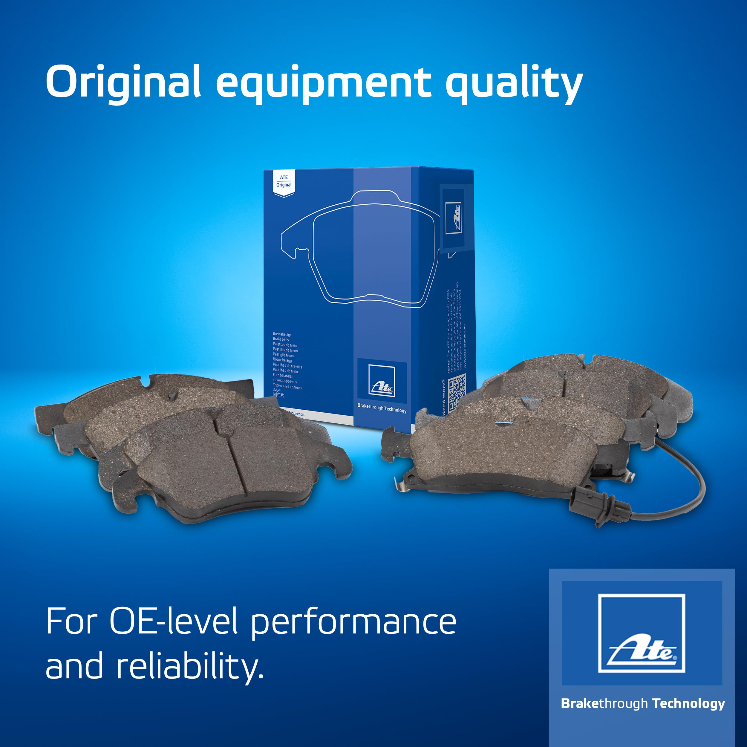 ATE Semi-Metallic Front Disc Brake Pad Set 604833 - Compatible with Audi, Chevrolet, Volkswagen - High Performance Braking for City Driving & Highway Safety