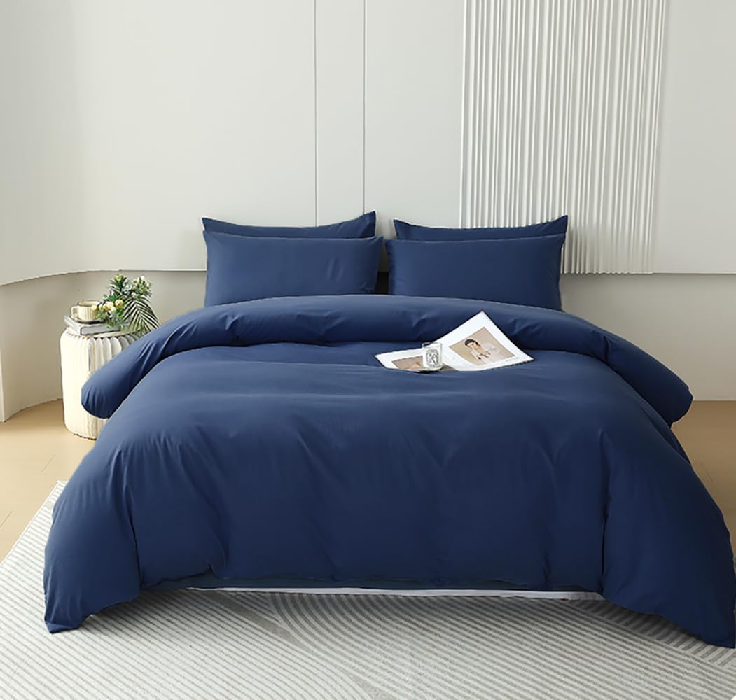 Houseri Navy Blue Comforter Set - Twin Size Dark Blue Bedding for Boys - Soft & Classic Toddler Comforter - Perfect for Kids' Bedrooms, Nursery, and Sleepovers