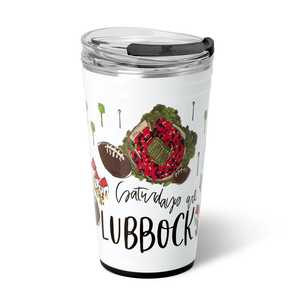 24oz Saturdays in Lubbock Party Cup - Perfect for Tailgates, BBQs & College Parties - Durable Plastic Drinking Cup for Outdoor Events