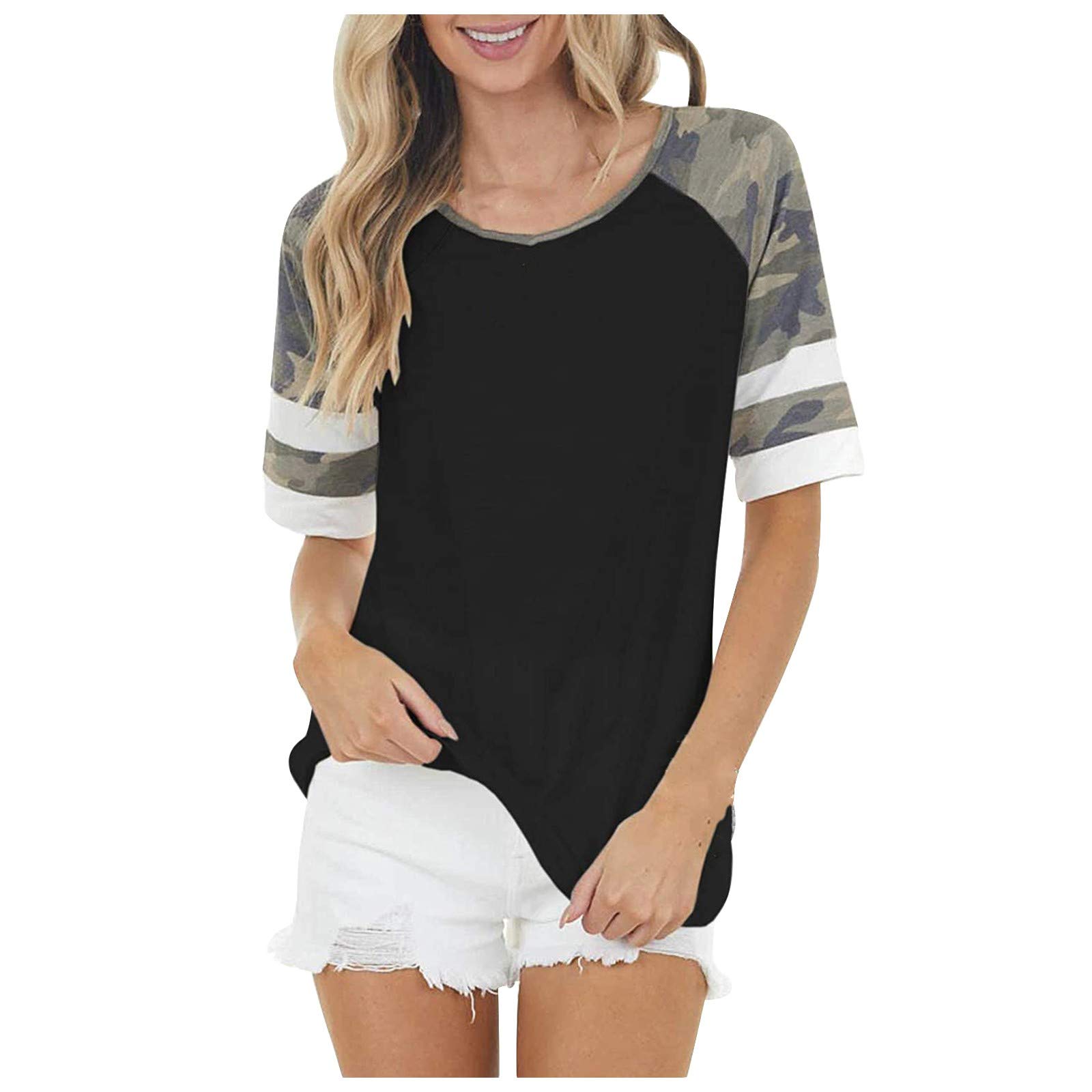Women's Dressy Blouses & Tops - Loose Fit Short Sleeve Summer T-Shirts (Style A126) | Perfect for Casual Outings, Office Wear & Summer Vacations