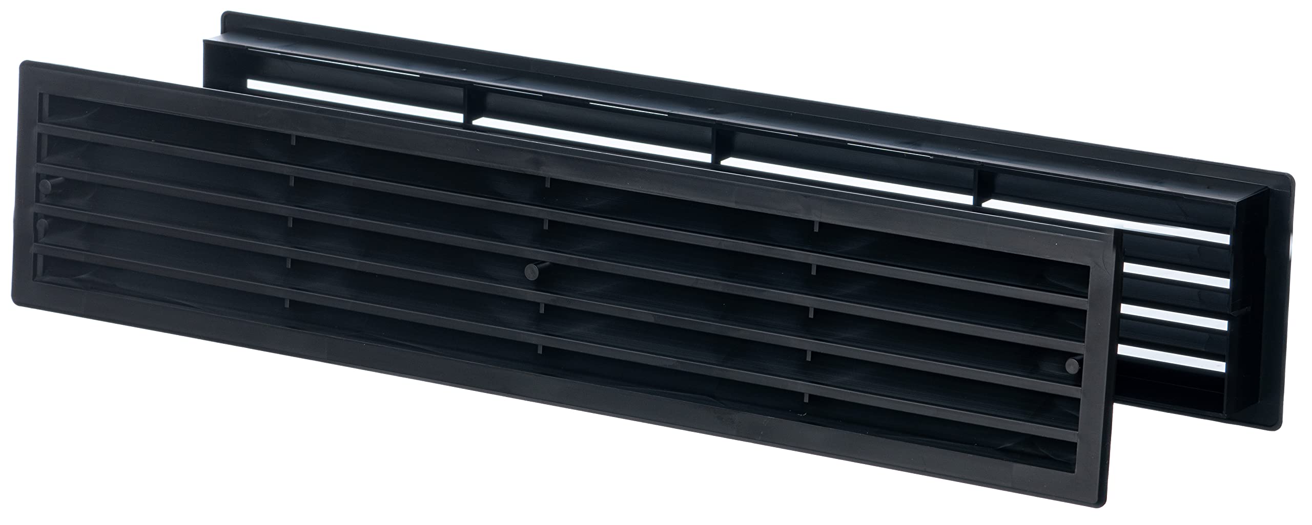 Steinberg 14 Black Door Vent Cover 17.7x3.6 Inch - Two Sided Plastic Ventilation Grill for Interior Doors - Bathroom & Bedroom Air Vent Louver - Improves Airflow & Privacy