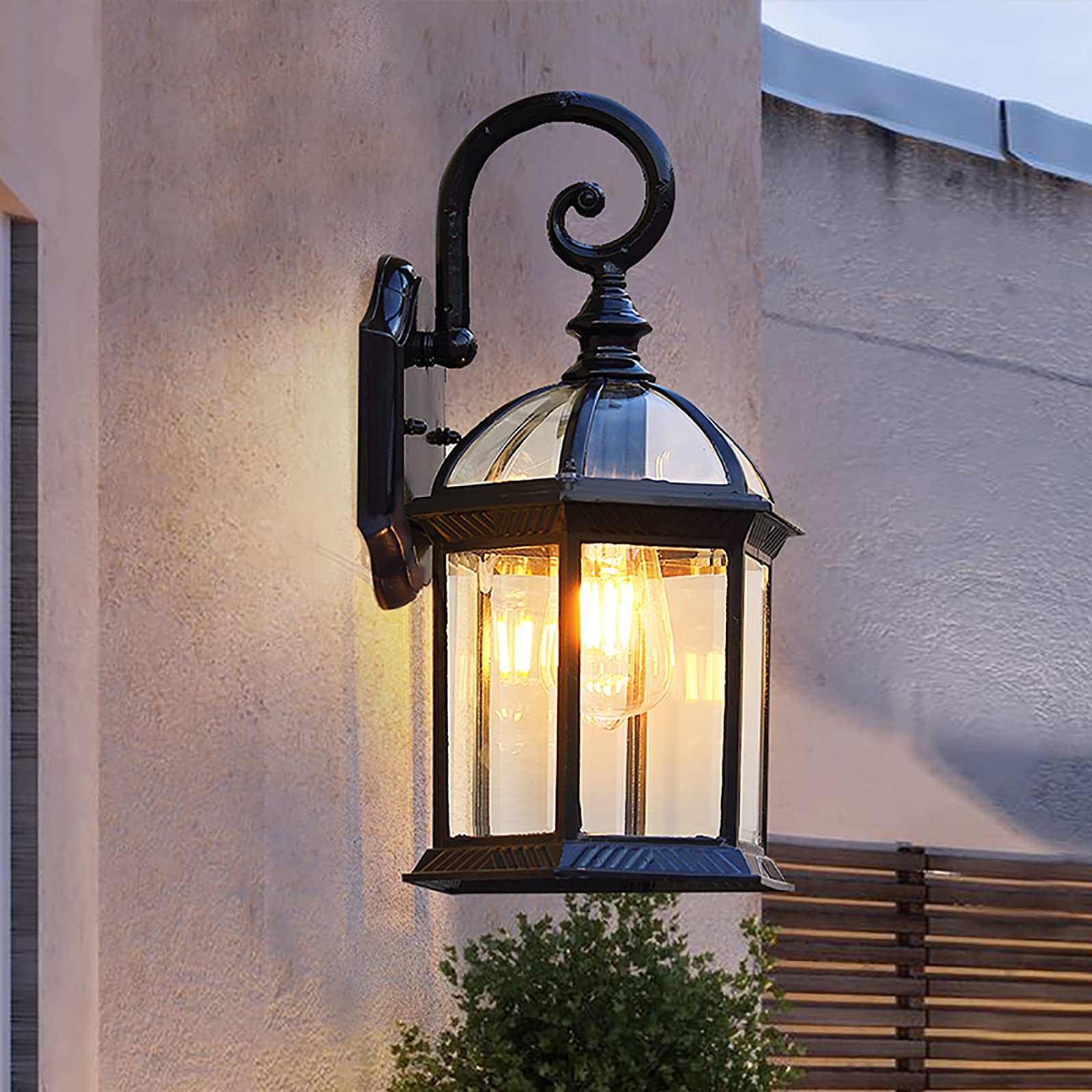 **Black Outdoor Porch Light - 15.75