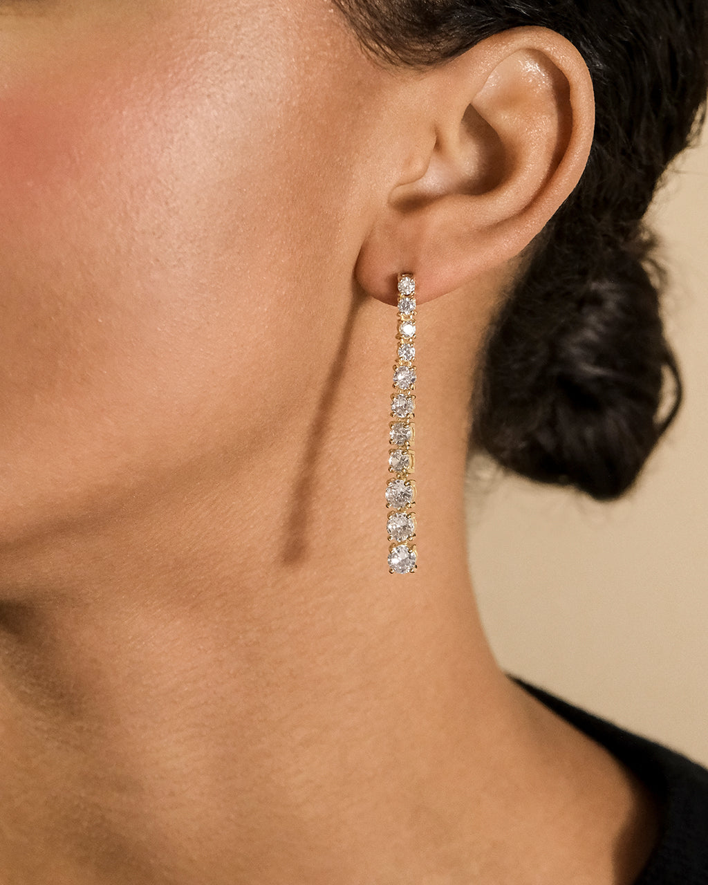 Natasha CZ Drop Stud Earrings for Women - Sparkling Cubic Zirconia Dangle Earrings for Daily Wear & Special Occasions