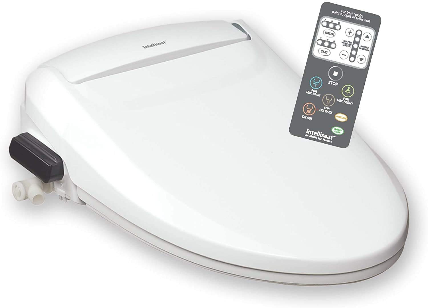 IntelliSeat Smart Bidet Toilet Seat - Adjustable Water Pressure & Temperature, Heated Seat & Air Dryer | Elongated Luxury Electric Bidet for Home & Bathroom Comfort | Perfect for Modern Toilets & Hygienic Living