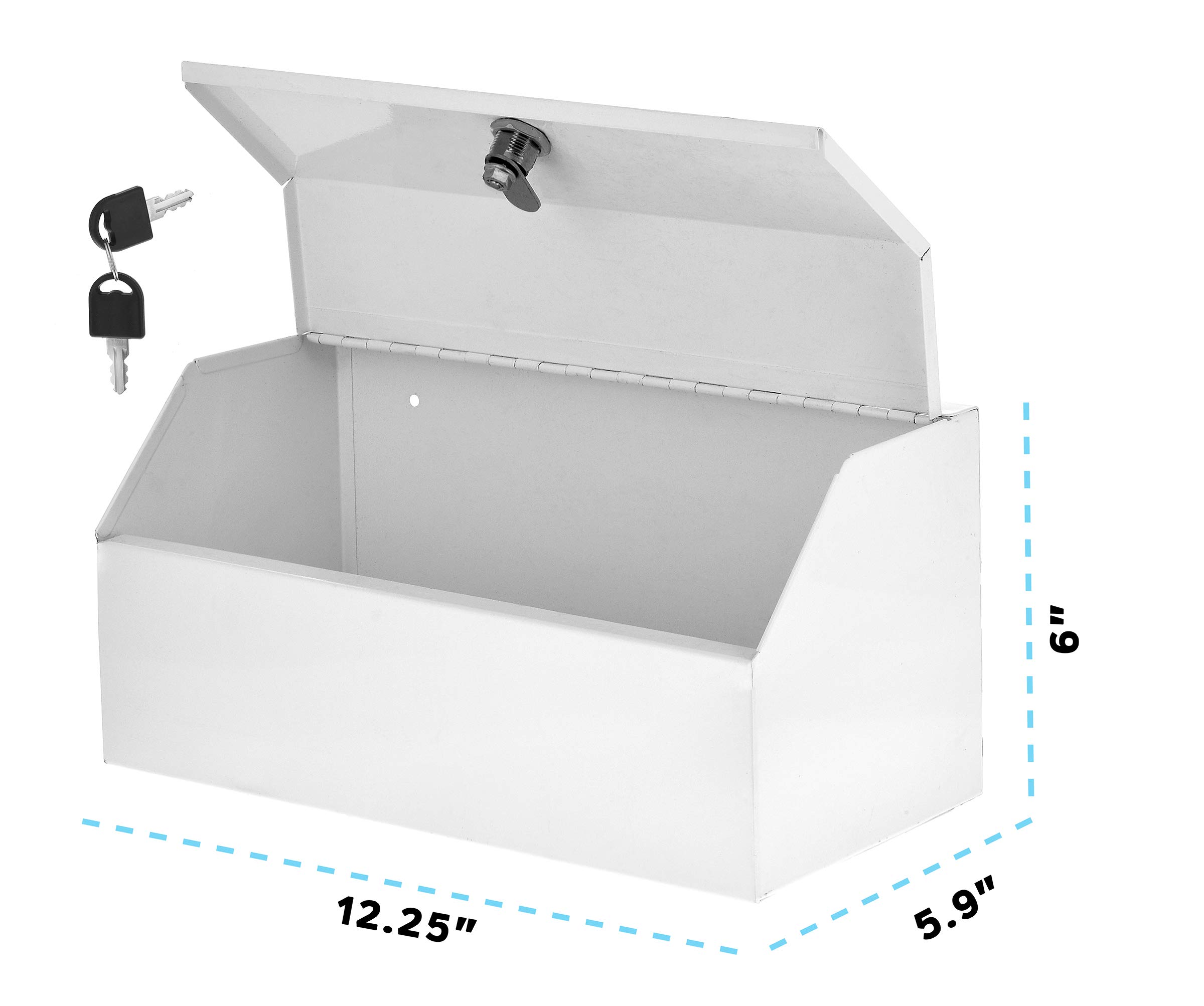 AdirMed Locking Medicine Box - Secure Steel First Aid Medication Storage with Key, Wall Mountable (6