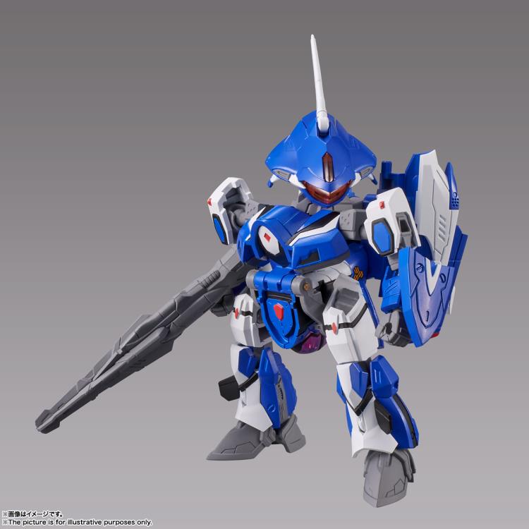 Bandai Tiny Session Macross Frontier VF-25G Messiah Valkyrie (Michael Custom) & Ranka Lee Action Figure Set - Anime Collectible for Display & Play