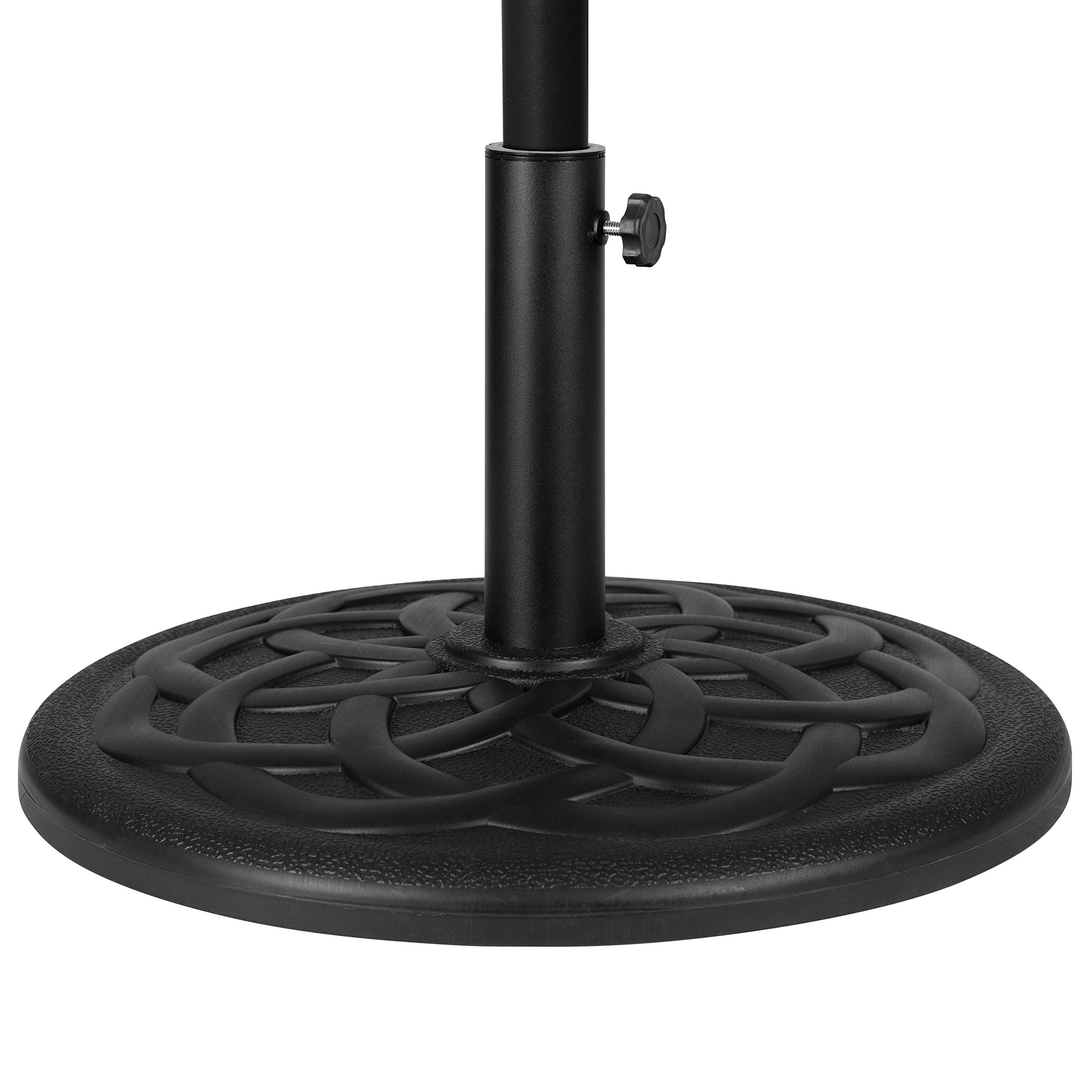 EMMA + OLIVER 9 FT Round Patio Umbrella with Universal Cement Waterproof Base - Outdoor Garden, Poolside, and Beach Sun Protection Umbrella Set