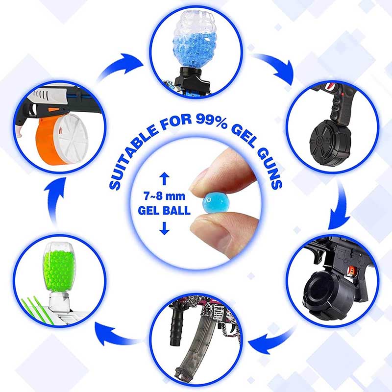 **7.5mm Non-Toxic Eco-Friendly Gel Ball Refill Ammo - 50,000pcs Water Beads for Gel Blaster, Outdoor Games & Kids Play**