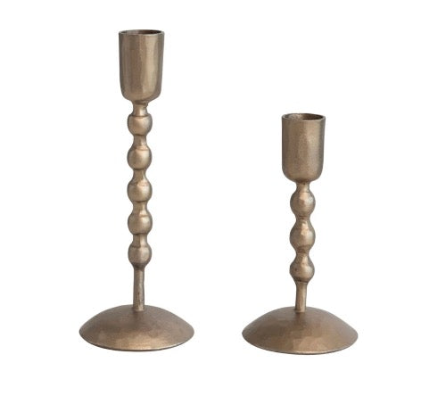 Vintage Brass Taper Candle Holder Set - 2 Elegant Styles for Table Decor, Wedding Centerpieces & Romantic Dinner Lighting