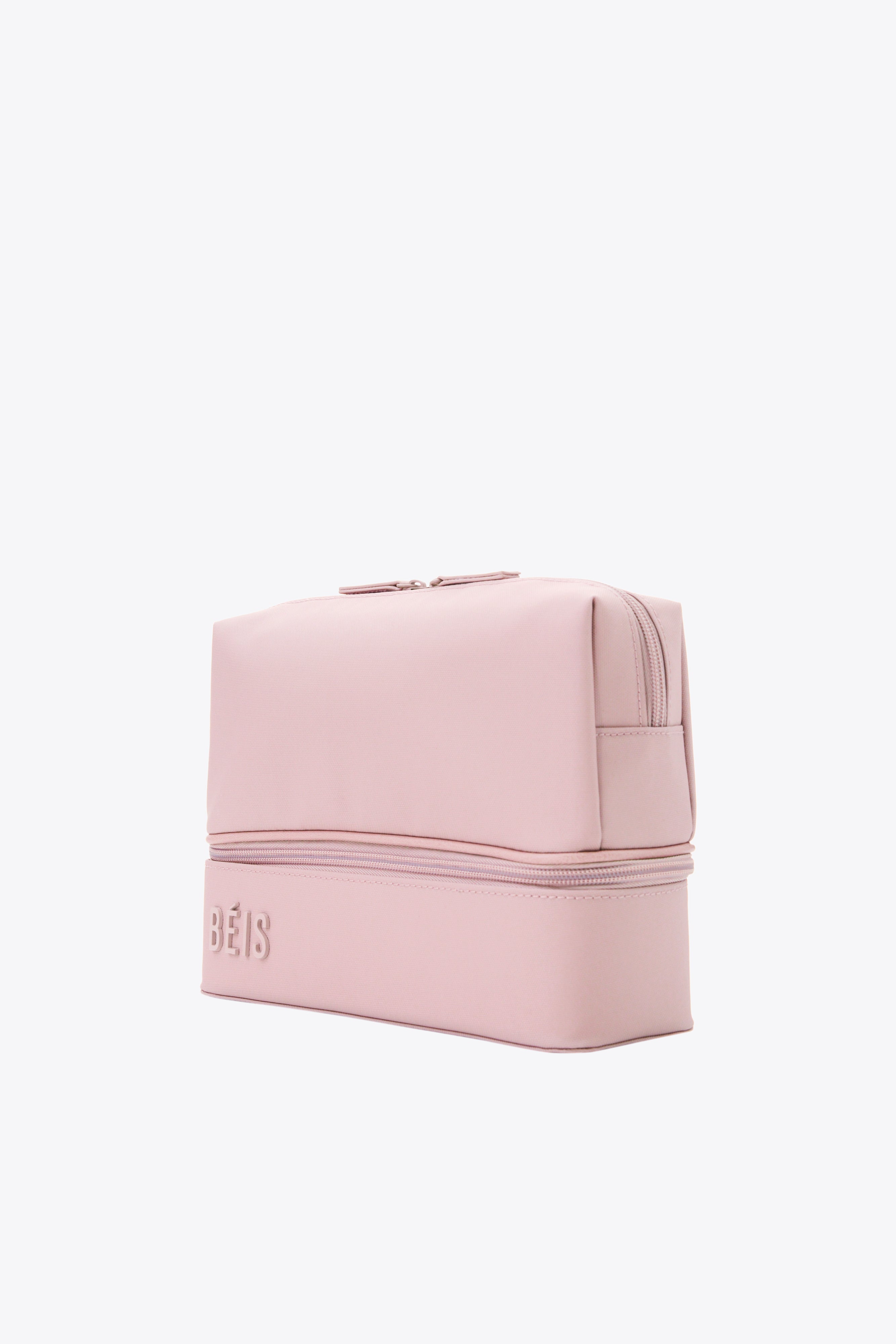 Elegant Atlas Pink Cosmetic Organizer - Travel Makeup Storage Case with Adjustable Compartments | Perfect for Vanity, Bathroom & On-the-Go Beauty Essentials