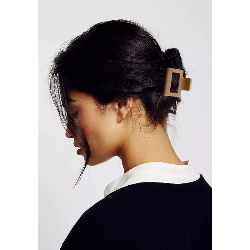 CHIROGRAPHY 4 Pack Matte Hair Claw Clips for Women - 2 Inch Square Hair Clips for Thick Hair, Strong Hold Hair Accessories for Ponytail, Bun & Updo Hairstyles