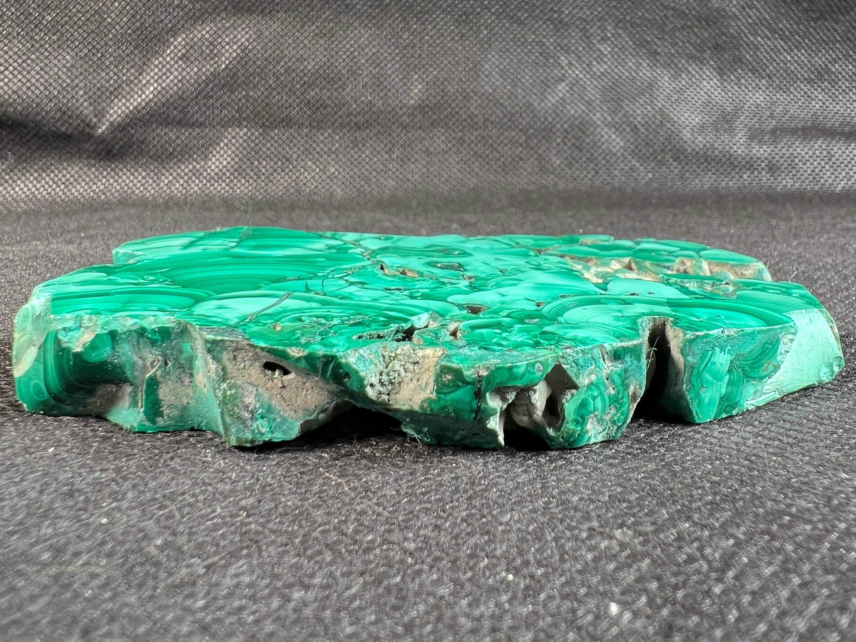Premium Green Malachite Crystal Slab - Natural Stone for Jewelry Making, Unique Handcrafted Gift, Elegant Home Decor (50402) | Perfect for DIY Crafts, Meditation Spaces & Luxury Interior Design