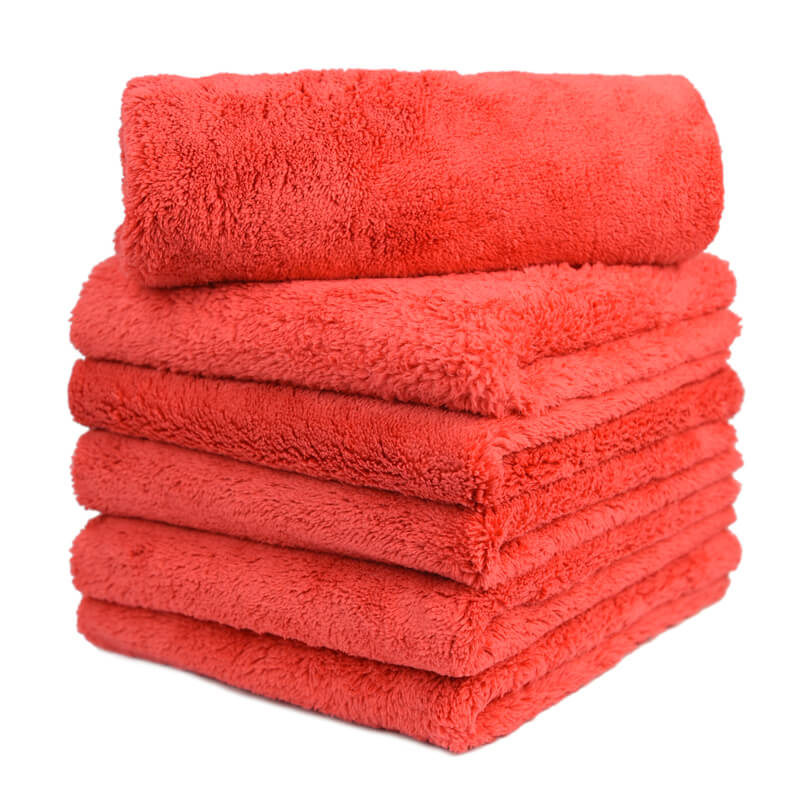 6-Piece Edgeless Coral Fleece Microfiber Towels - Ultra Soft 16x16 Inch, 450GSM Quick-Dry Bath & Gym Towels for Spa, Travel, Yoga, and Sports