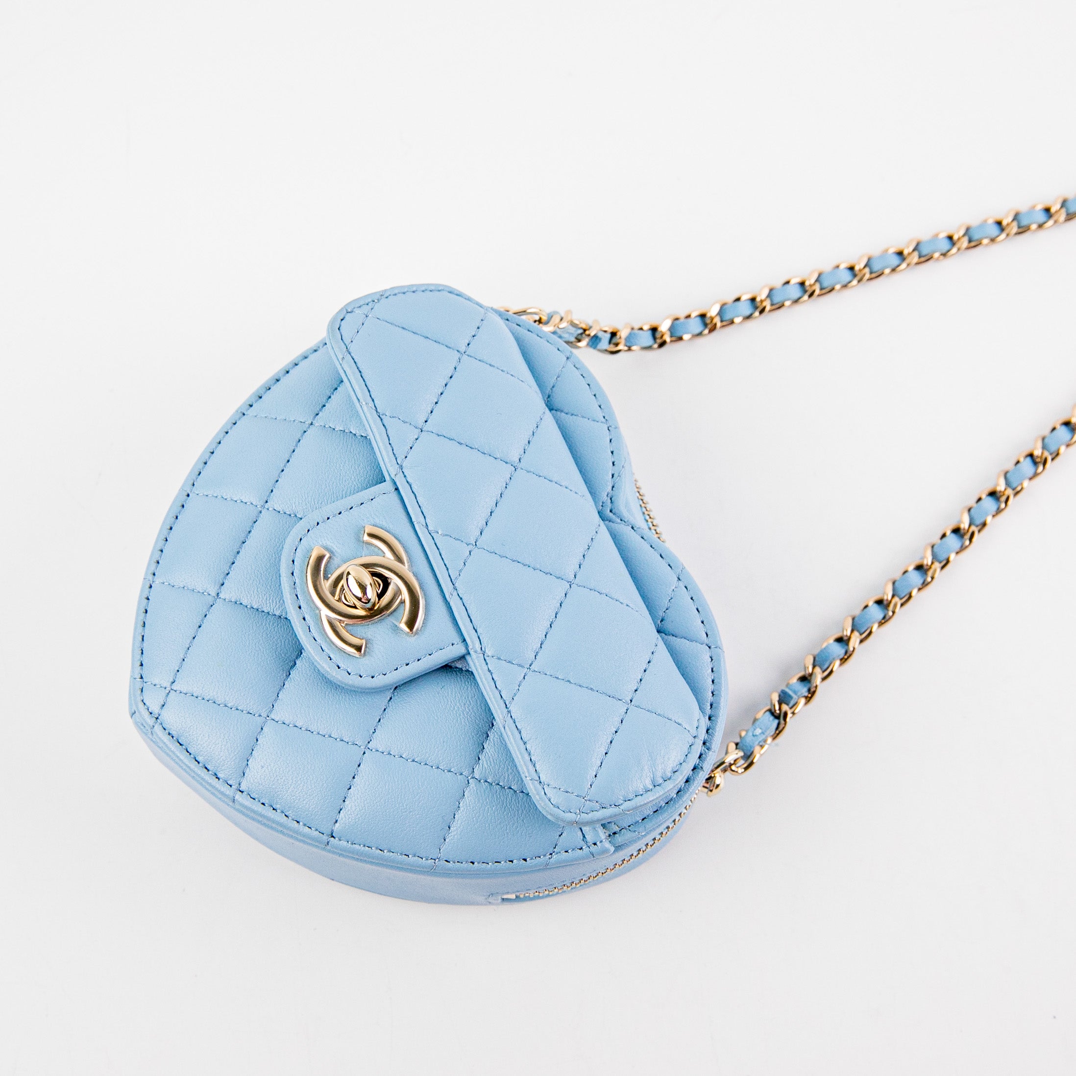 Chanel Mini Heart Bag in Blue - Elegant Crossbody Purse for Women | Perfect for Date Nights, Parties & Special Occasions