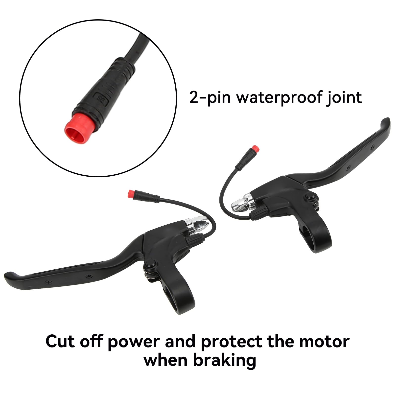 Premium E-Bike Brake Lever Set - Left & Right Waterproof Handlebars for Electric Bicycle, Scooter & Mini Bike | Perfect for Commuting, Off-Road & Urban Riding